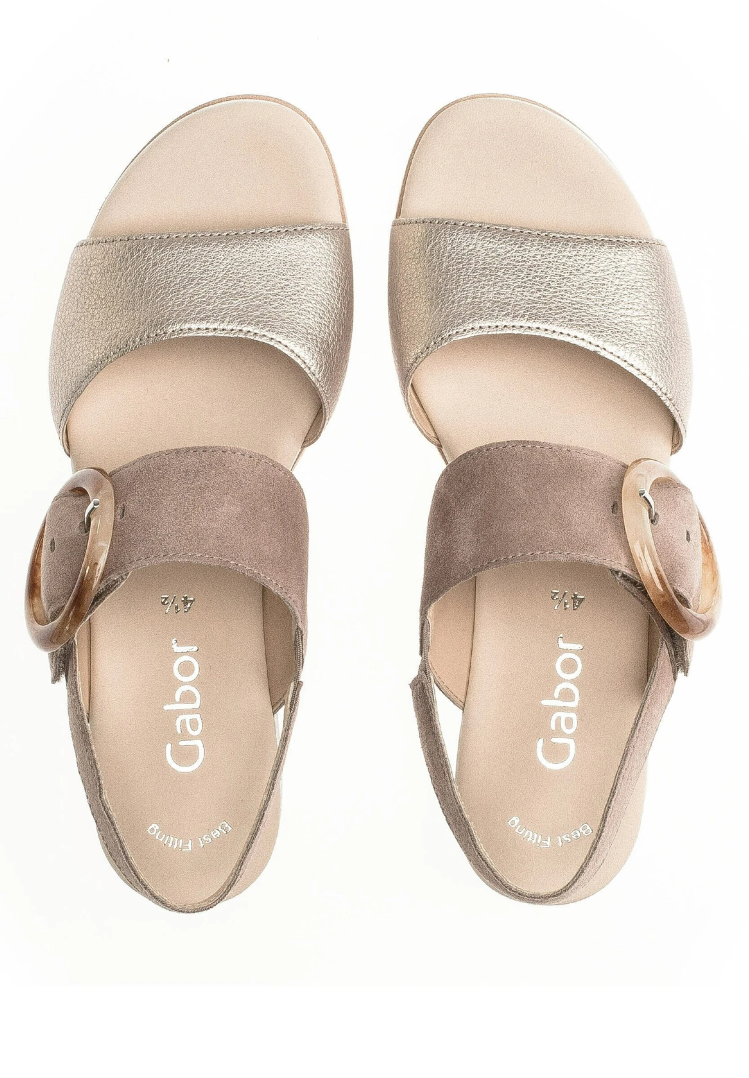 Gabor Sandalen Met Sleehak - Puder Rabbit 4 Gabor Sandalen Met Sleehak - Puder Rabbit - Afbeelding 2
