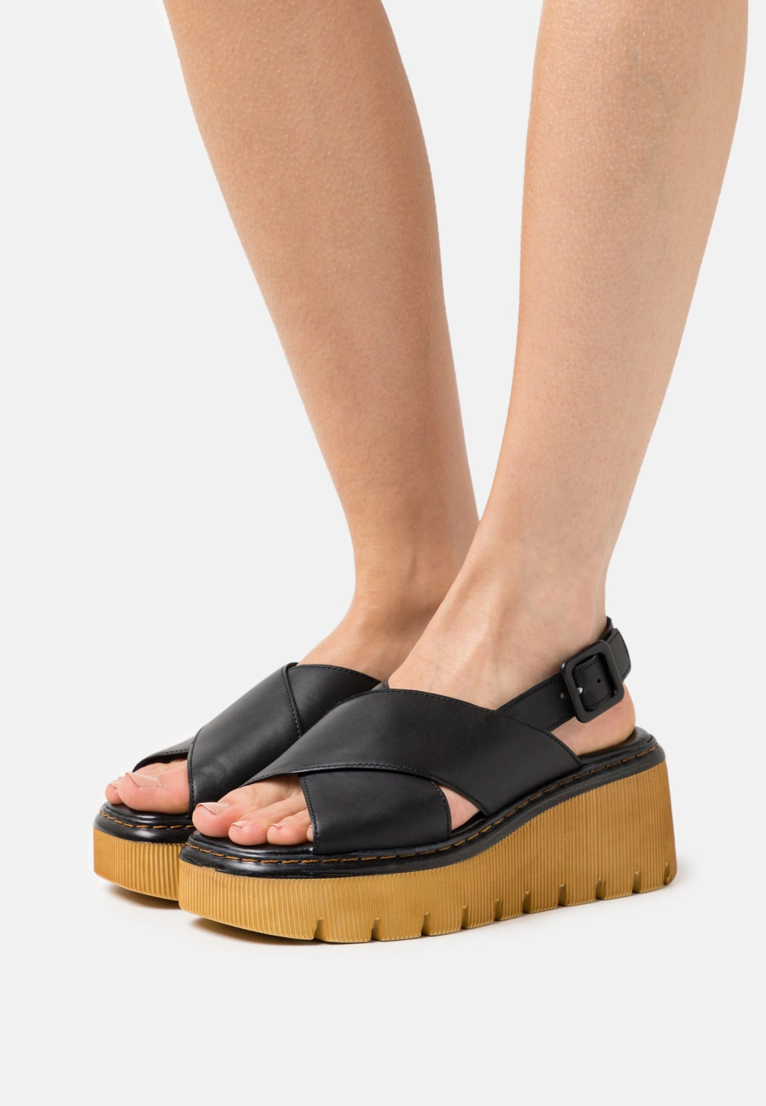 Gabor Sandalen Met Plateauzool - Schwarz/Cognac 3 Gabor Sandalen Met Plateauzool - Schwarz/Cognac