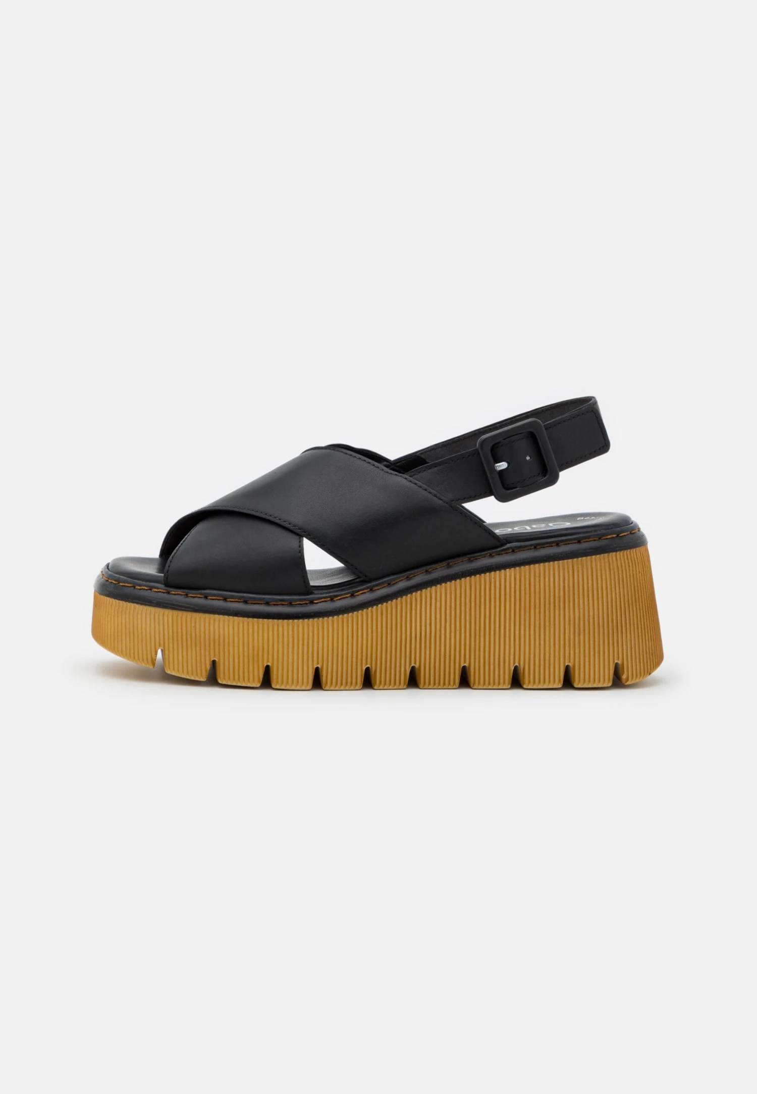 Gabor Sandalen Met Plateauzool - Schwarz/Cognac 4 Gabor Sandalen Met Plateauzool - Schwarz/Cognac - Afbeelding 2