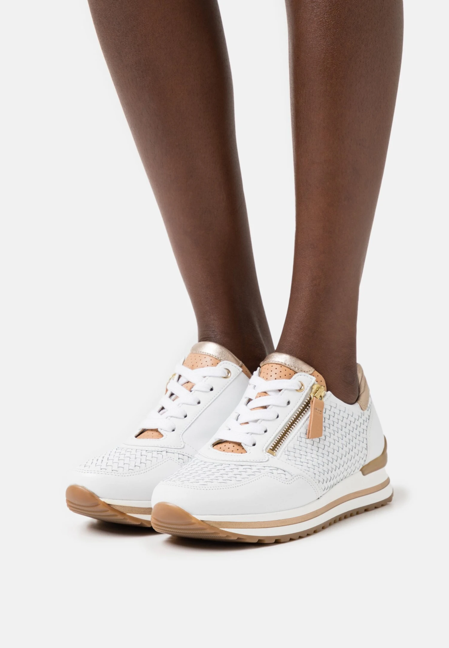 Gabor Comfort Sneakers Laag - Weiß/Champagne/Natur 3 Gabor Comfort Sneakers Laag - Weiß/Champagne/Natur