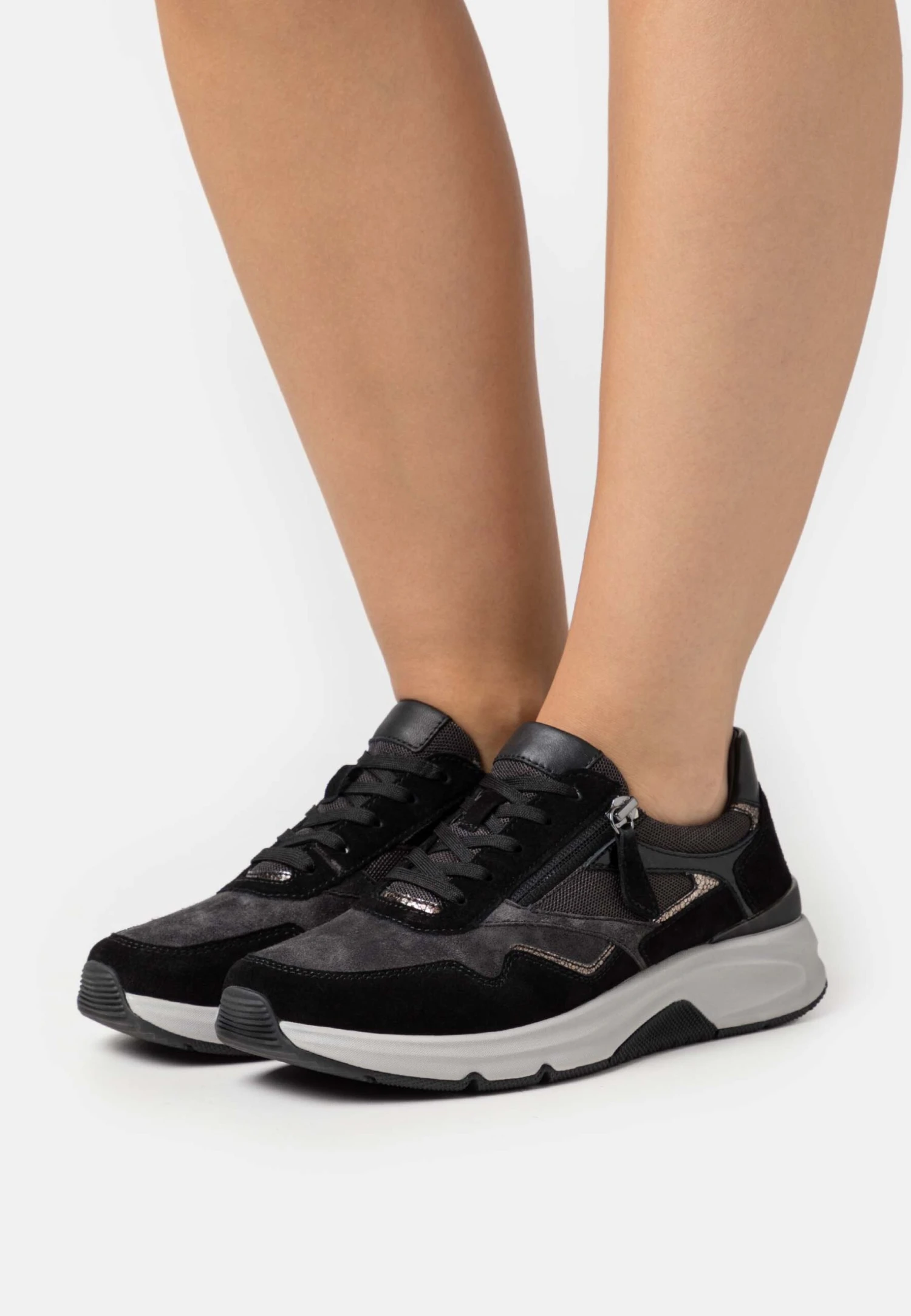 Gabor Comfort Sneakers Laag - Dark Grey/Black/Bronce 3 Gabor Comfort Sneakers Laag - Dark Grey/Black/Bronce