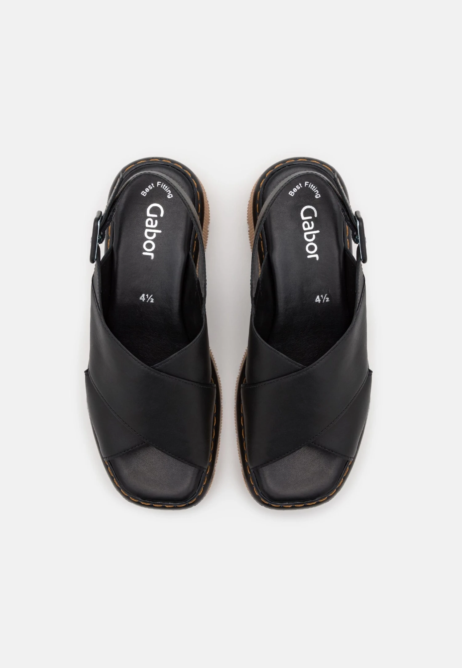 Gabor Sandalen Met Plateauzool - Schwarz/Cognac 8 Gabor Sandalen Met Plateauzool - Schwarz/Cognac - Afbeelding 6