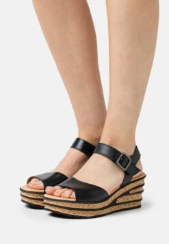 Gabor Sandalen Met Plateauzool - Schwarz